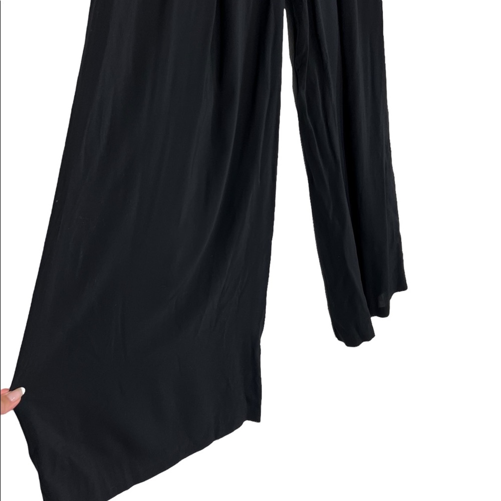 Helmut Lang Wide Leg Trouser Pants Silk Blend Black Front Pleat Women's size 10 - Picture 5 of 11